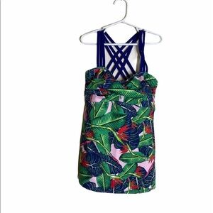 Lime Ricki Jungle Triple strap swimsuit